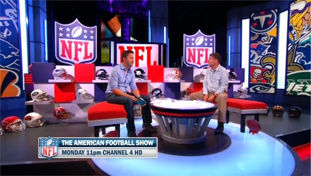 Nat Coombs, left, and Mike Carson host Channel 4's NFL coverage (Picture from Channel 4)