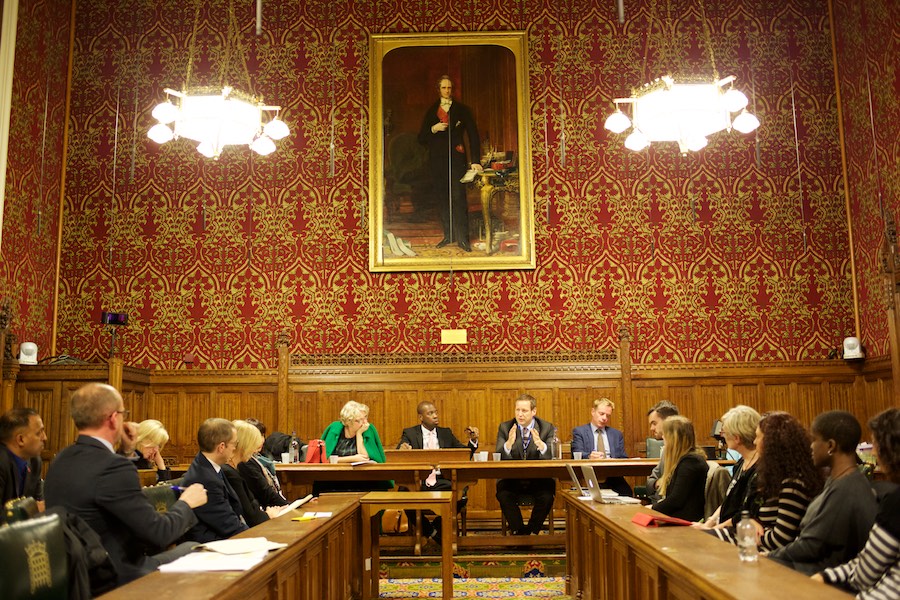 Panel (L-R): Helen Goodman MP, Clive Myrie, Ed Vaizey MP, Stephen Gilbert MP (Credit: Paul Hampartsoumian) 