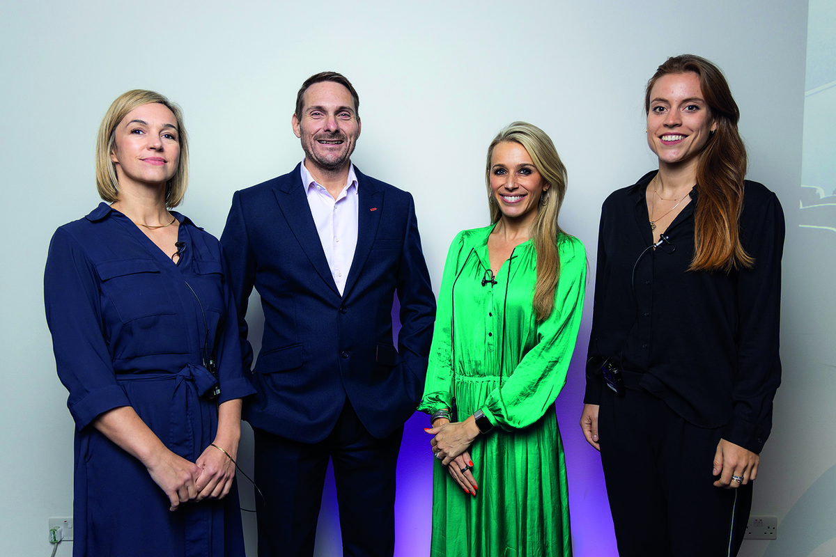 From left to right, Danijela Horak, Matthew Griffin, Lara Lewington and Victoria Weller stand in a line