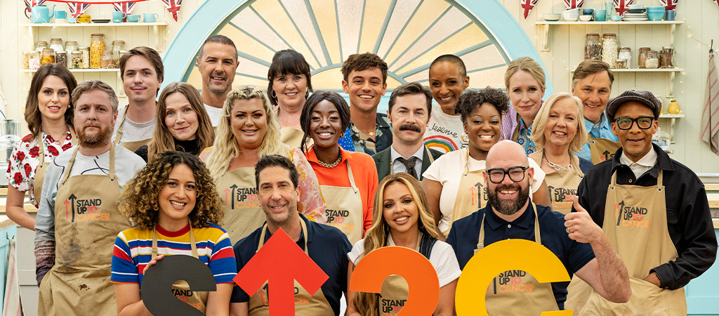 Celebrity GBBO stand up to cancer contestants