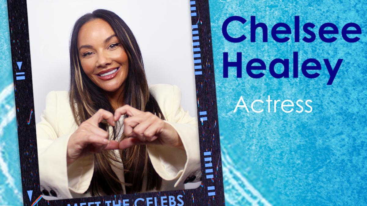 A photo of Chelsee Healey within a stylised strip of film, next to her name, under which "Actress" is written