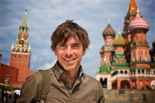 Simon Reeve in Moscow (Credit: BBC/Jonathan Young)