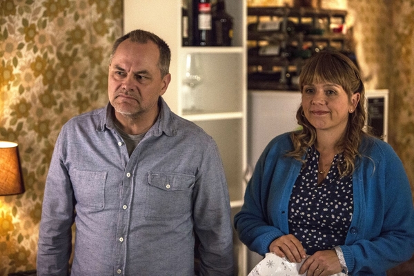 Steve (Jack Dee) and Nicky (Kerry Godliman) in Bad Move (Credit: ITV)