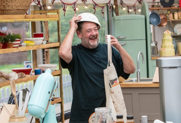 Johnny Vegas on The Great Celebrity Bake Off for SU2C (Credit: Channel/SUTC)