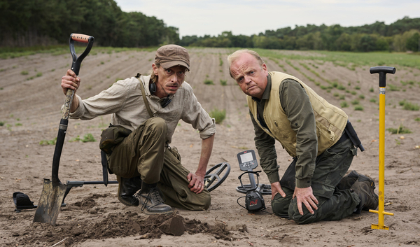 Odd couple: Mackenzie Crook (left) and Toby Jones in Detectorists (Credit: BBC)