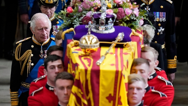 Prince Charles with pallbearers