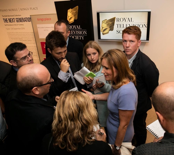 Jay Hunt speaks to reporters after the RTS London Conference Session (Credit: Paul Hampartsoumian)