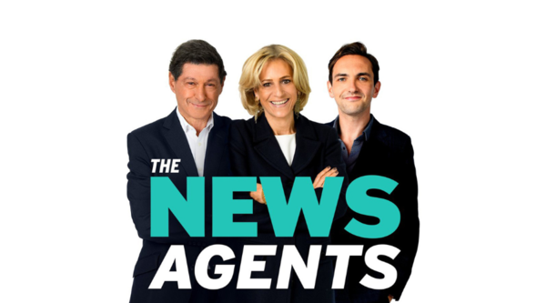 Jon Sopel, Emily Maitlis and Lewis Goodall of The News Agents podcast