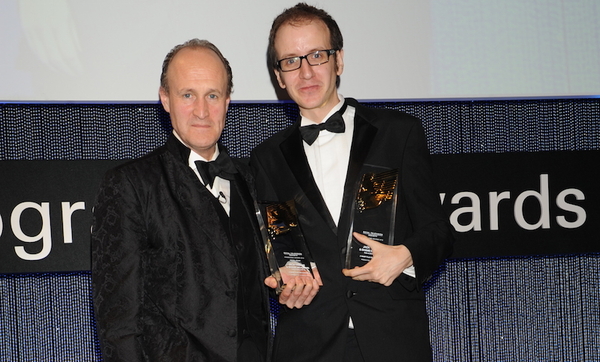 Jack Thorne with Sir Peter Bazalgette at the RTS Programme Awards 2011