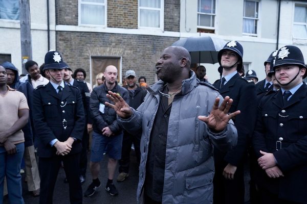 Director Steve McQueen on the set of BBC One’s forthcoming 1970s drama Small Axe (credit: BBC)