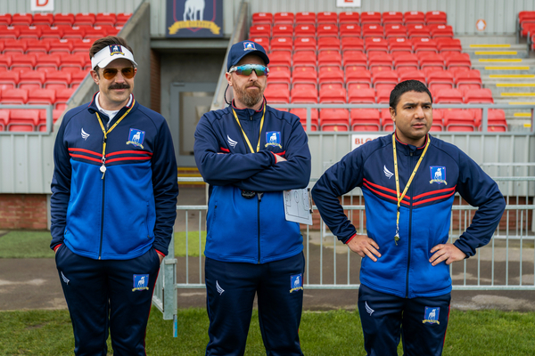 Jason Sudeikis, Brendan Hunt and Nick Mohammed in Ted Lasso (credit: Apple TV+)