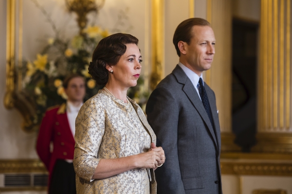 Olivia Coleman and Tobias Mezies in The Crown (Credit: Netflix/Sophie Mutevelian)