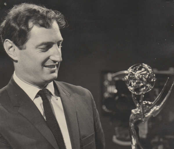 Roger Gage with the Emmy he won for the 1965 series Wyvern At War