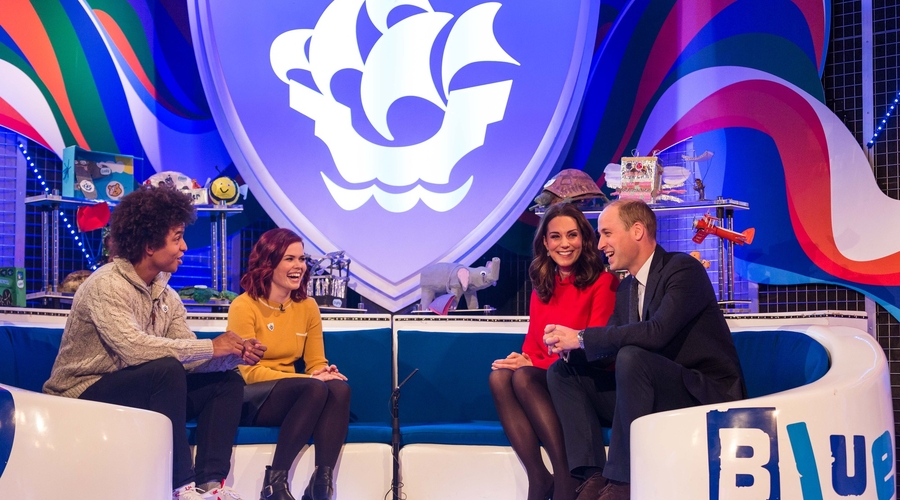The Duke and Duchess of Cambridge visiting the set of Blue Peter (Credit: BBC/Dan Vernon)