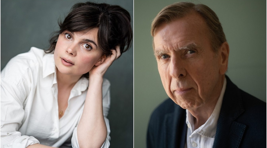 Headshots of Gwyneth Keyworth and Timothy Spall