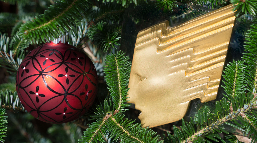 christmas tree with rts logo and bauble