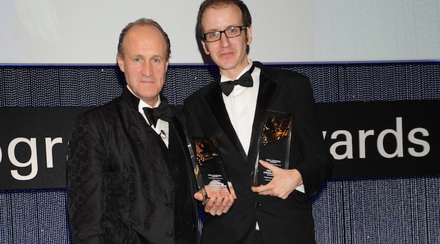 Jack Thorne with Sir Peter Bazalgette at the RTS Programme Awards 2011