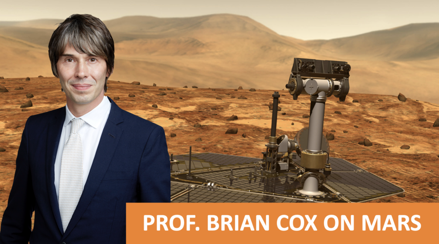 Brian Cox with Mars background
