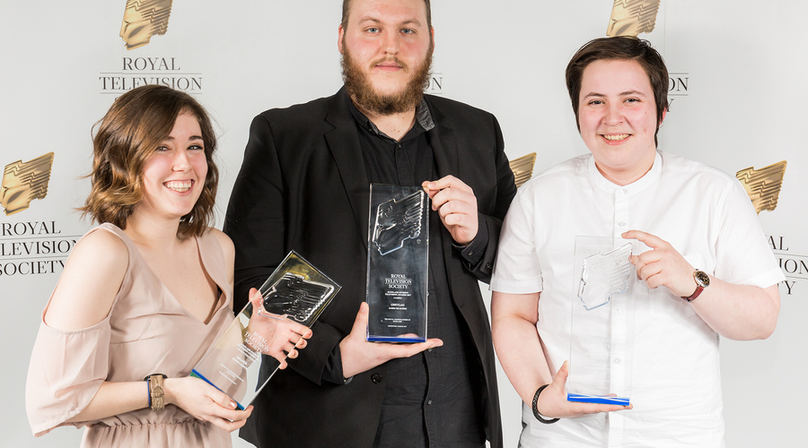  (L-R) Aurora Gibson, James McAlpine and Marsaili Stewart-Skinner, winners of the craft awards