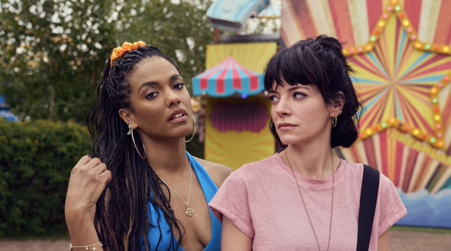 Freema Agyeman and Lily Allen in Dreamland (credit: Sky)