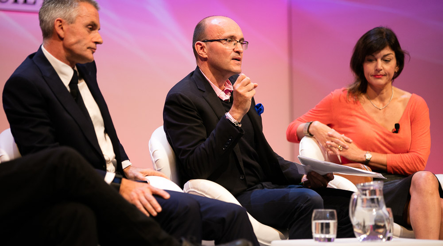 Tim Hincks (centre) speaking at the RTS London Conference 2016