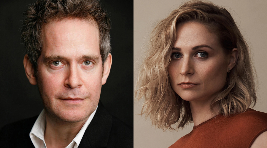 Headshots of Tom Hollander and Niamh Algar