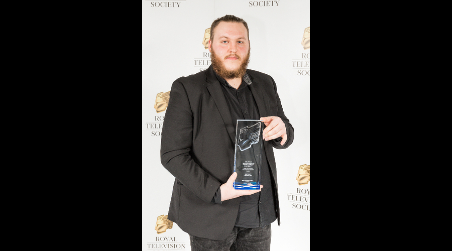 James McAlpine, winner of Best Camera, at the RTS Scotland Student Awards 2017 on the 1st of March 2017 at The Hub Glasgow.