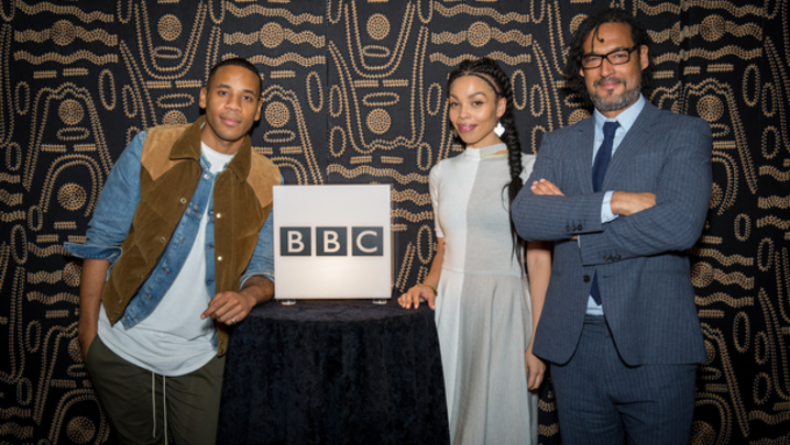 Reggie Yates, Emma Dabiri and David Olusoga at the Black & British Season launch (Credit: BBC/Guy Levy)