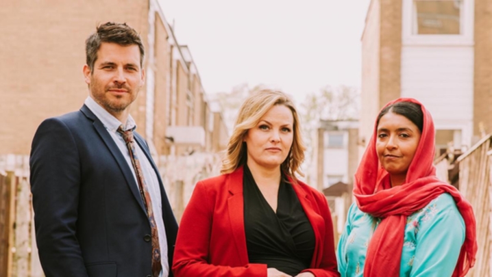 Rob James-Collier, Jo Joyner and Sunetra Sarker (Credit: Channel 4)