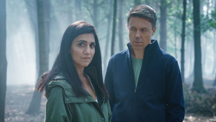 Leila Farzad and Andrew Buchan in Better (Credit: BBC/Sister Pictures/Ross Fergusan)