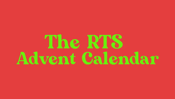 Green text reading "The RTS Advent Calendar" against a red background