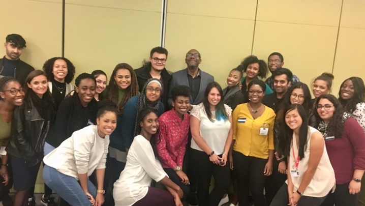 Lenny Henry with some of the 2016 Creative Access interns (Credit: Creative Access)