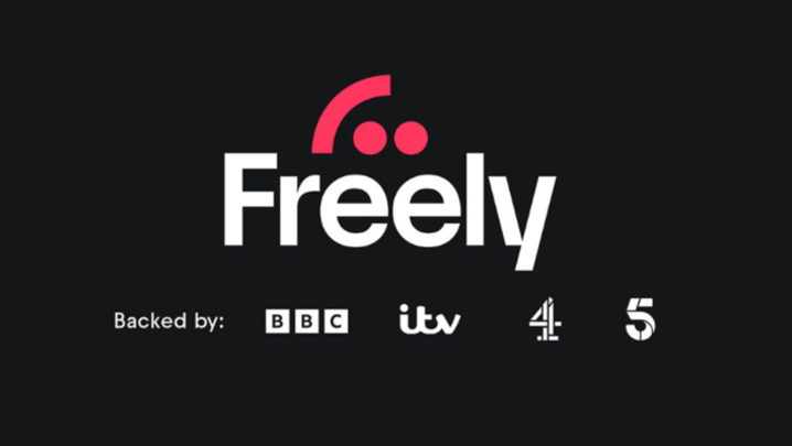 The Freely logo above the text "Backed by:", itself to the left of the logos for BBC, ITV, Channel 4 and Channel 5