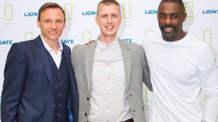 Lionsgate UK and Europe CEO Zygi Kamasa, Write to Green Light winner Matthew Kirton and actor and Greendoor Pictures CEO Idris Elba (L-R) (Credit: Greendoor Pictures)