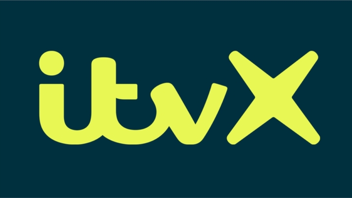 A yellow-green version of the ITVX logo against a dark green backdrop