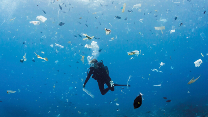 Plastic pollution at Manta Point, off the coast of Indonesia (Credit: Jukka Saarikorpi)