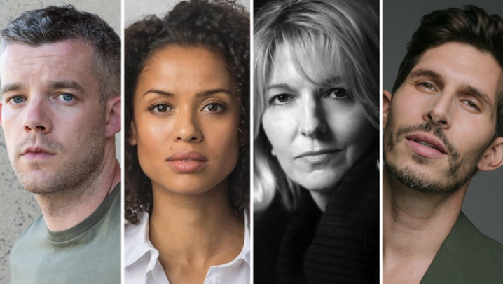 Headshots of Russell Tovey, Gugu Mbatha-Raw, Jemma Redgrave and Alexander Devrient