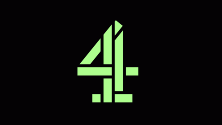 A green version of the Channel 4 logo against a black backdrop