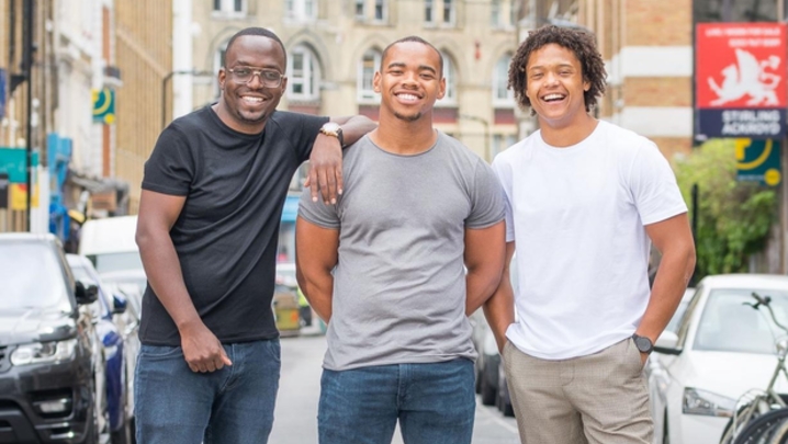 From left to right: Tafara Makopa, Joivan Wade, Percelle Ascott (Credit: Channel 4)