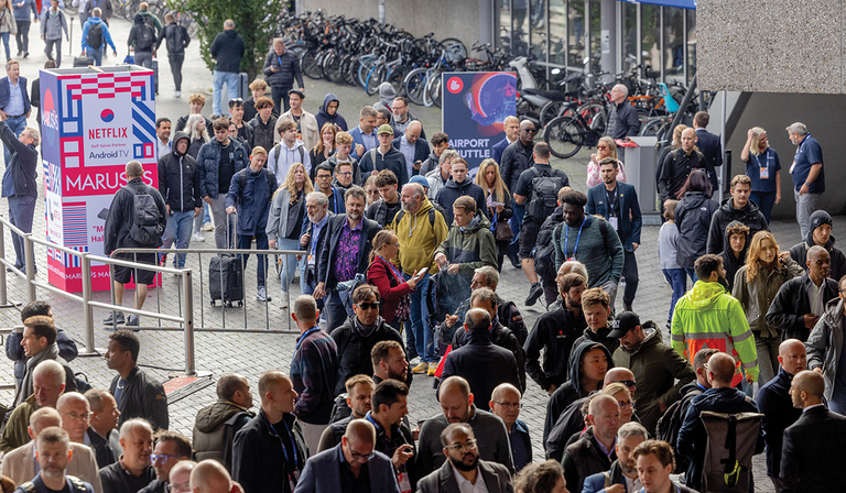 The queue to enter this year's IBC