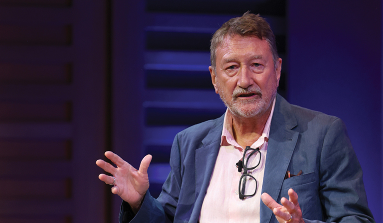 Steven Knight speaks onstage at the RTS London Convention